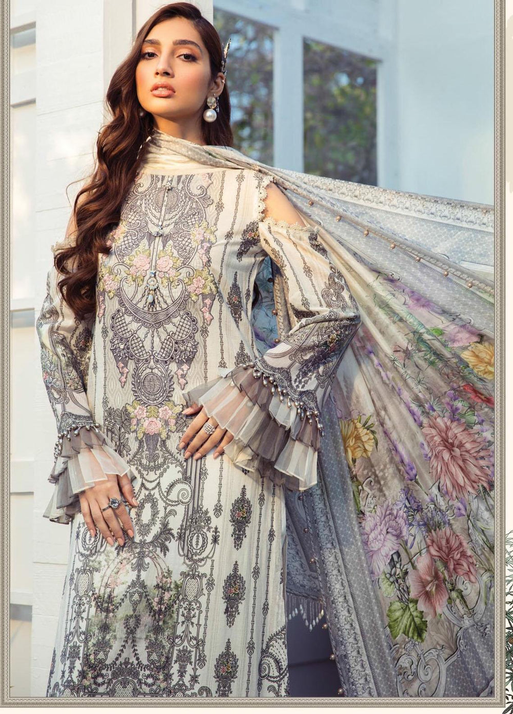 Mprints by Maria B Printed Lawn Suits Unstitched 3 Piece MB21MP 5B - Summer Collection
