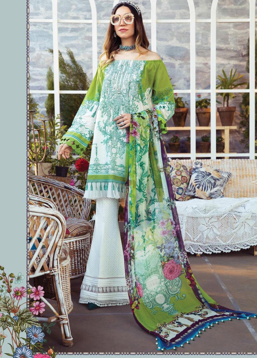 Mprints by Maria B Printed Lawn Suits Unstitched 3 Piece MB21MP 7A - Summer Collection