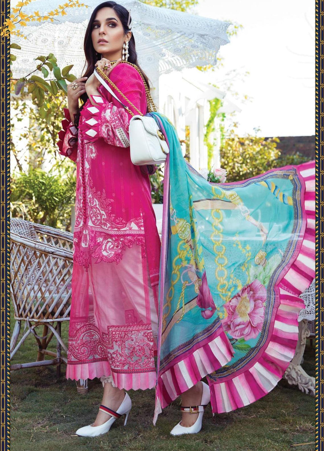 Mprints by Maria B Printed Lawn Suits Unstitched 3 Piece MB21MP 9B - Summer Collection