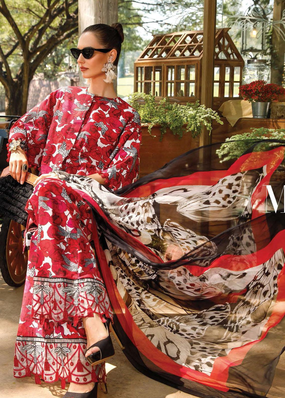Mprints By Maria B Printed Lawn Suits Unstitched 3 Piece MB23MP 10A - Summer Collection