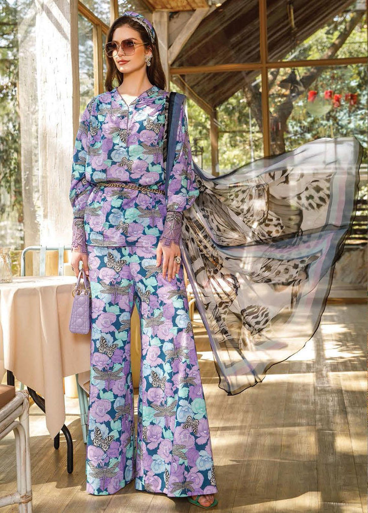 Mprints By Maria B Printed Lawn Suits Unstitched 3 Piece MB23MP 10B - Summer Collection