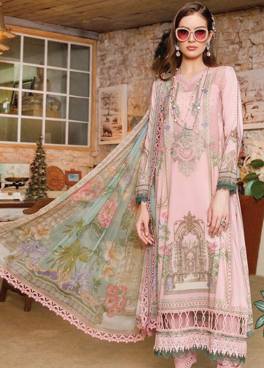 Mprints By Maria B Printed Lawn Suits Unstitched 3 Piece MB23MP 13A - Summer Collection