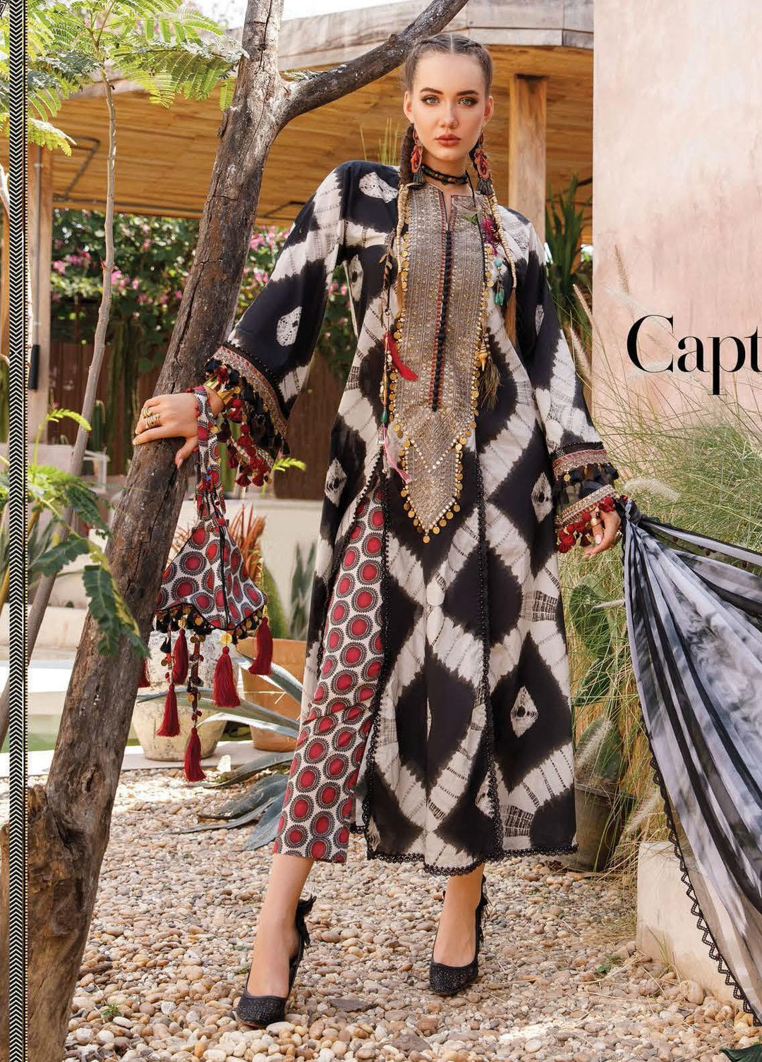 Mprints By Maria B Printed Lawn Suits Unstitched 3 Piece MB23MP 2B - Summer Collection