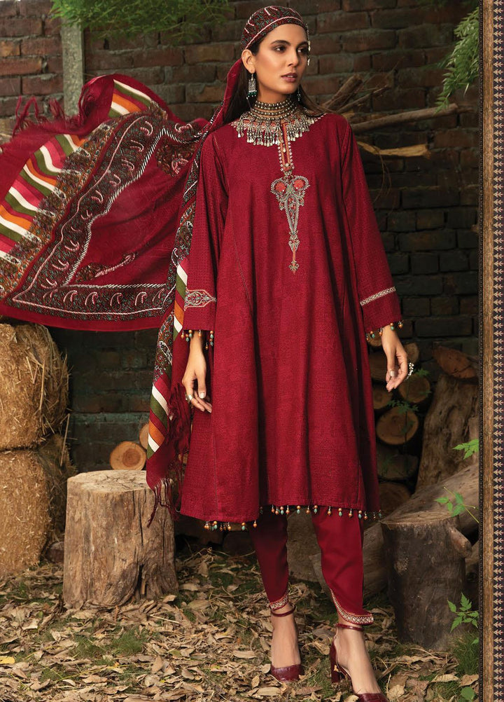 Maria B Embroidered Khaddar Suits Unstitched 3 Piece MB21PW 1-B - Winter Collection