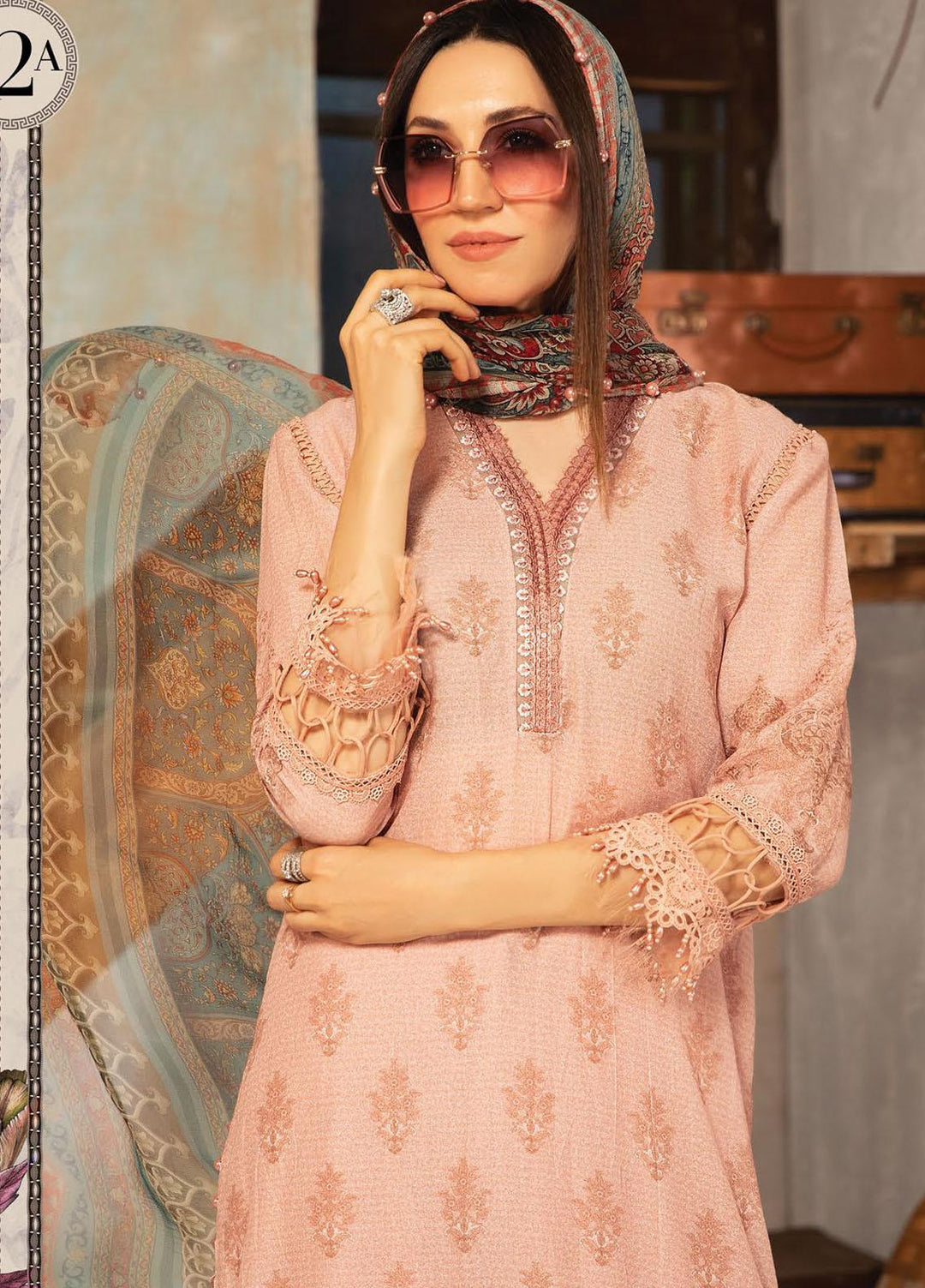 Maria B Embroidered Karandi Suits Unstitched 3 Piece MB21PW 12-A - Winter Collection