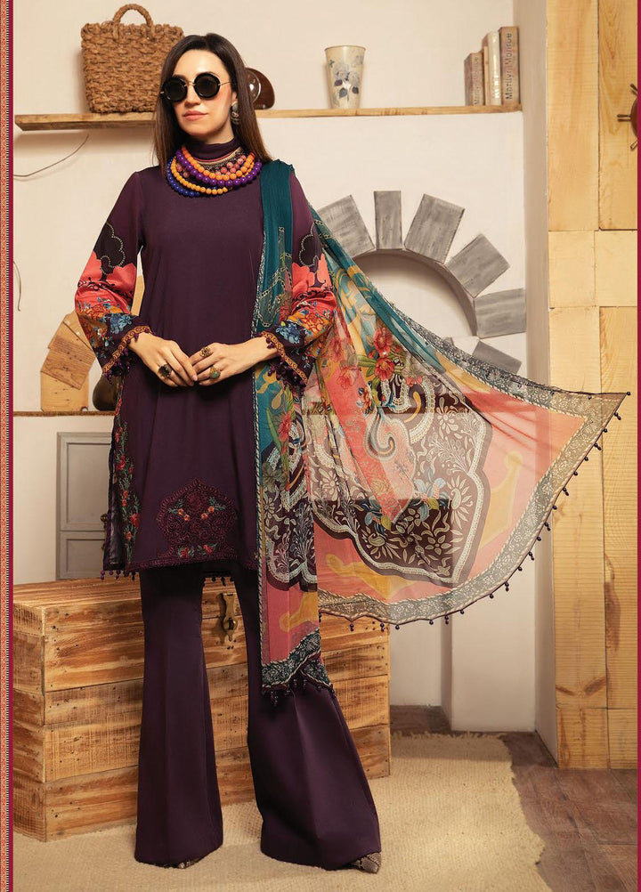 Maria B Embroidered Dobby Linen Suits Unstitched 3 Piece MB21PW 13-B - Winter Collection