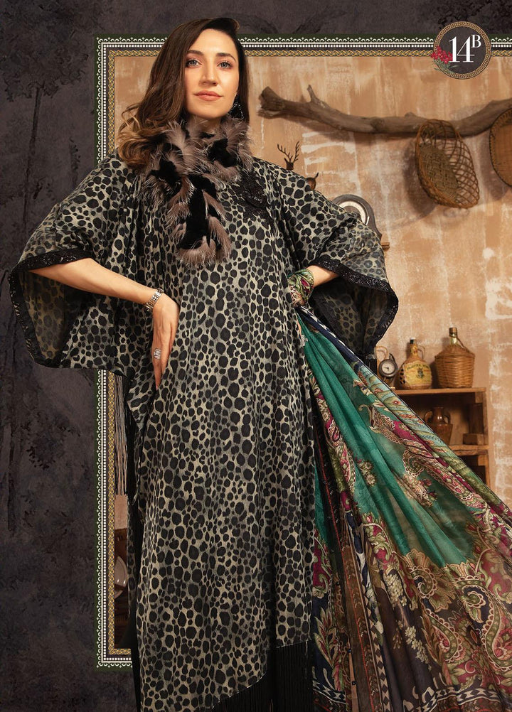 Maria B Embroidered Cottel Suits Unstitched 3 Piece MB21PW 14-B - Winter Collection