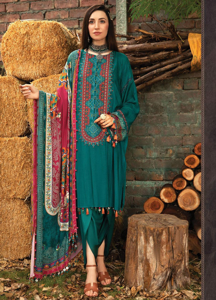 Maria B Embroidered Dobby Linen Suits Unstitched 3 Piece MB21PW 7-B - Winter Collection