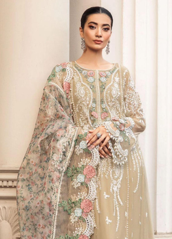 Maria B Embroidered Chiffon Suits Unstitched 4 Piece MB23SC D1 - Luxury Collection