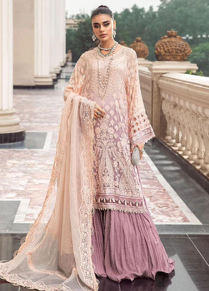 Maria B Embroidered Chiffon Suits Unstitched 4 Piece MB23SC D3 - Luxury Collection