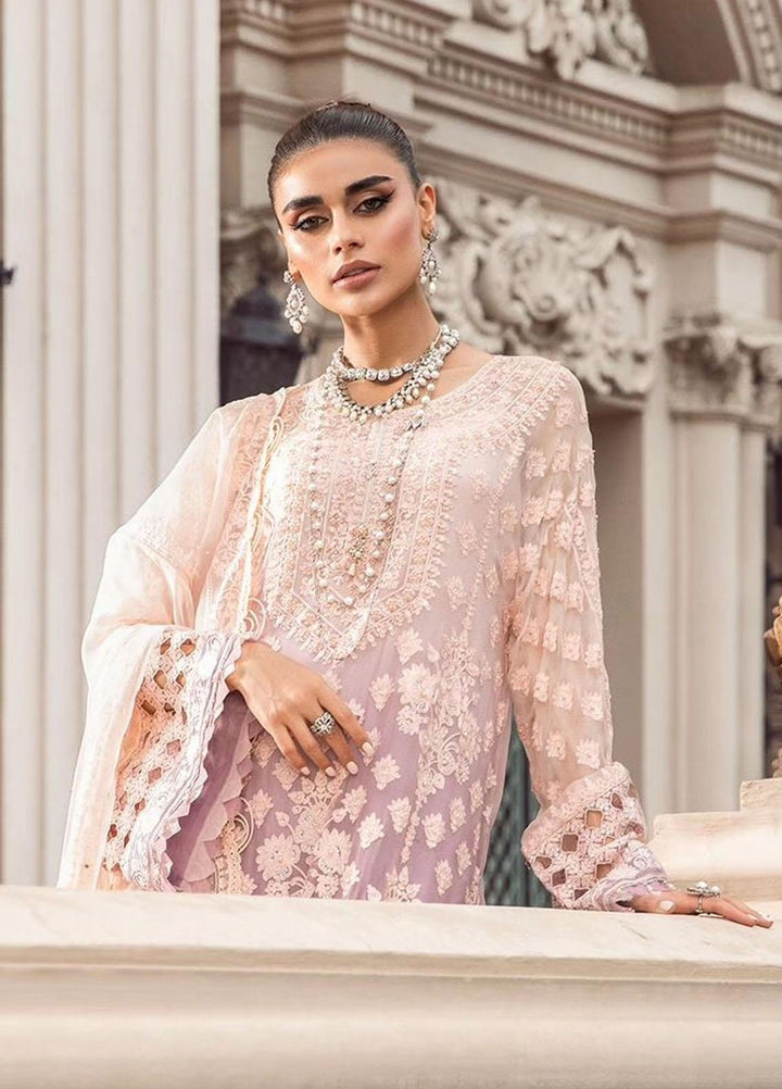 Maria B Embroidered Chiffon Suits Unstitched 4 Piece MB23SC D3 - Luxury Collection