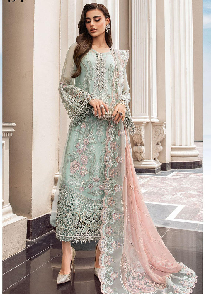 Maria B Embroidered Chiffon Suits Unstitched 4 Piece MB23SC D4 - Luxury Collection