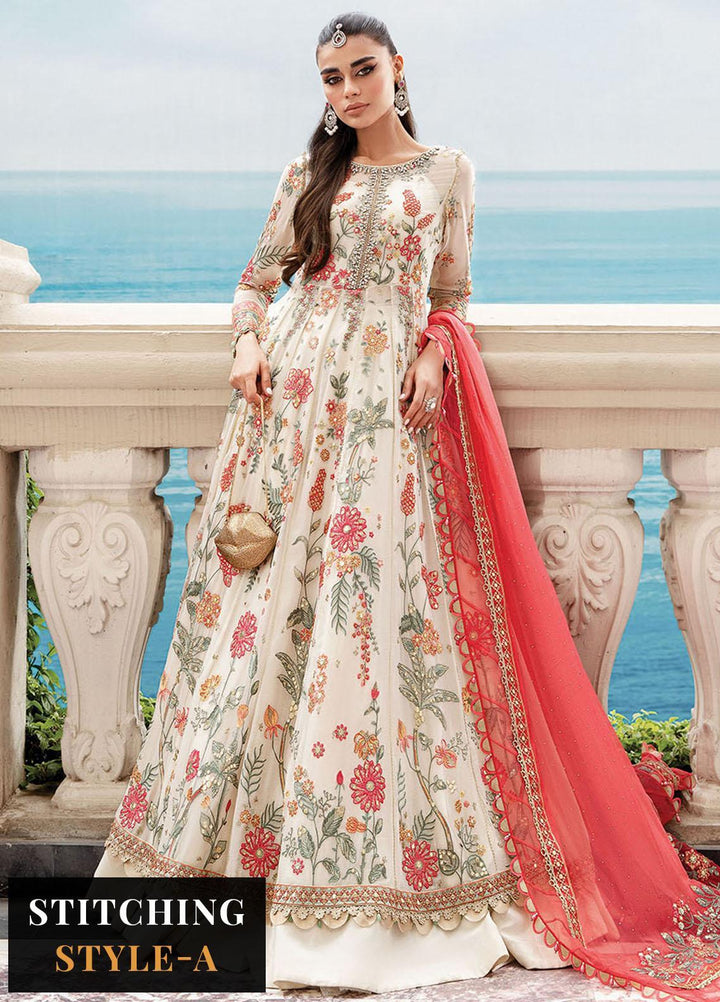 Maria B Embroidered Chiffon Suits Unstitched 4 Piece MB23SC D6 - Luxury Collection