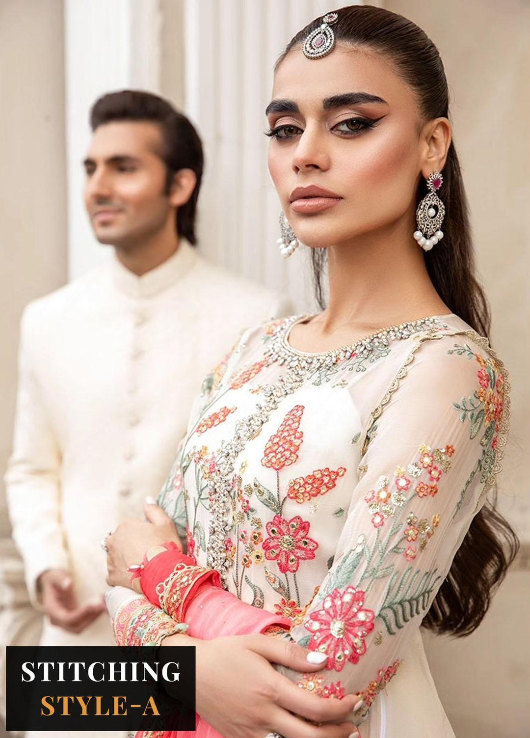 Maria B Embroidered Chiffon Suits Unstitched 4 Piece MB23SC D6 - Luxury Collection