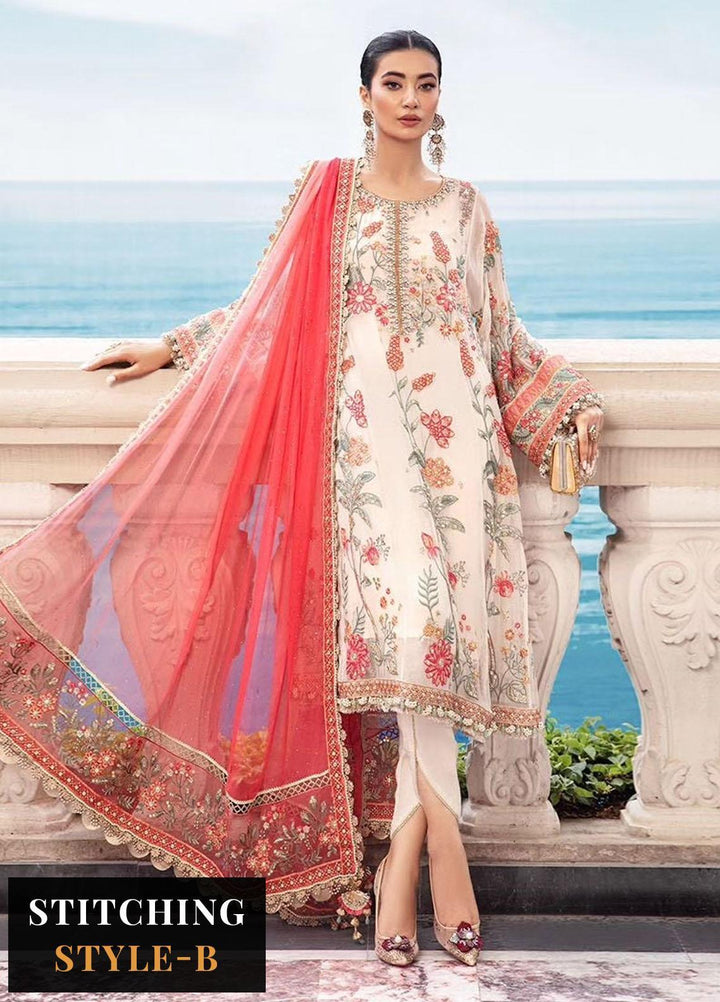 Maria B Embroidered Chiffon Suits Unstitched 4 Piece MB23SC D6 - Luxury Collection