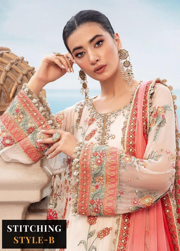Maria B Embroidered Chiffon Suits Unstitched 4 Piece MB23SC D6 - Luxury Collection