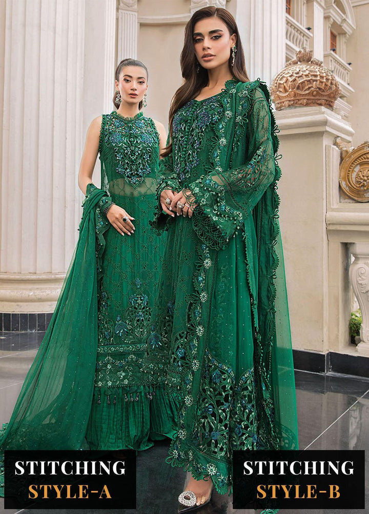Maria B Embroidered Chiffon Suits Unstitched 4 Piece MB23SC D8 - Luxury Collection