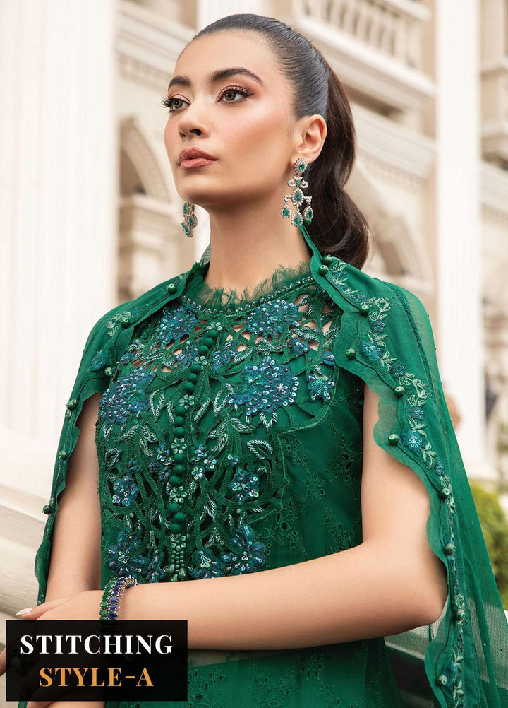 Maria B Embroidered Chiffon Suits Unstitched 4 Piece MB23SC D8 - Luxury Collection