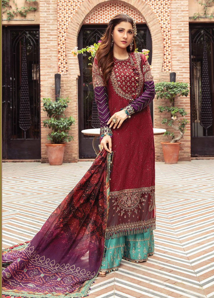 Maria B Embroidered Cotton Satin Suits Unstitched 3 Piece MB21SU D-01 - Festive Collection