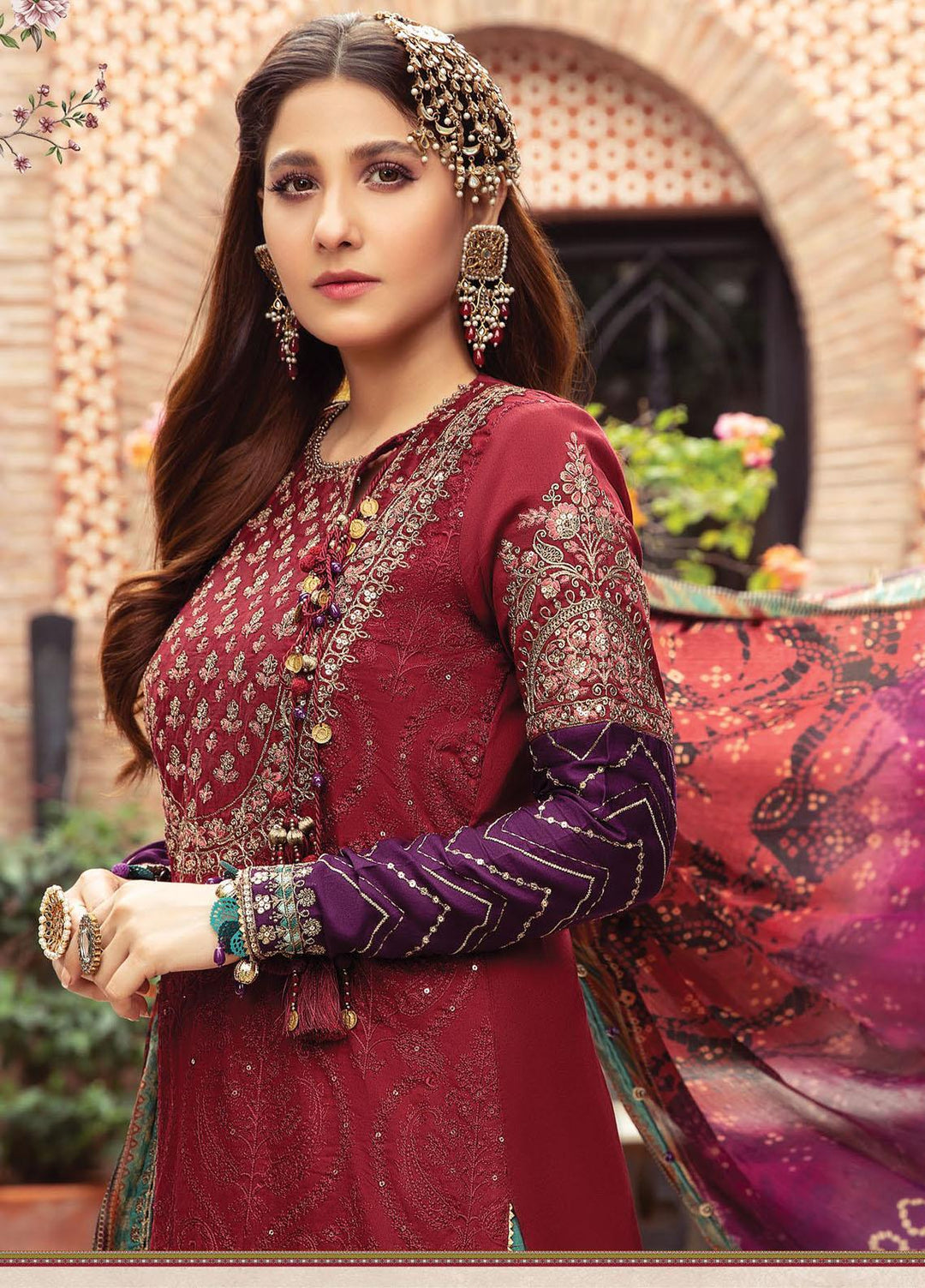 Maria B Embroidered Cotton Satin Suits Unstitched 3 Piece MB21SU D-01 - Festive Collection