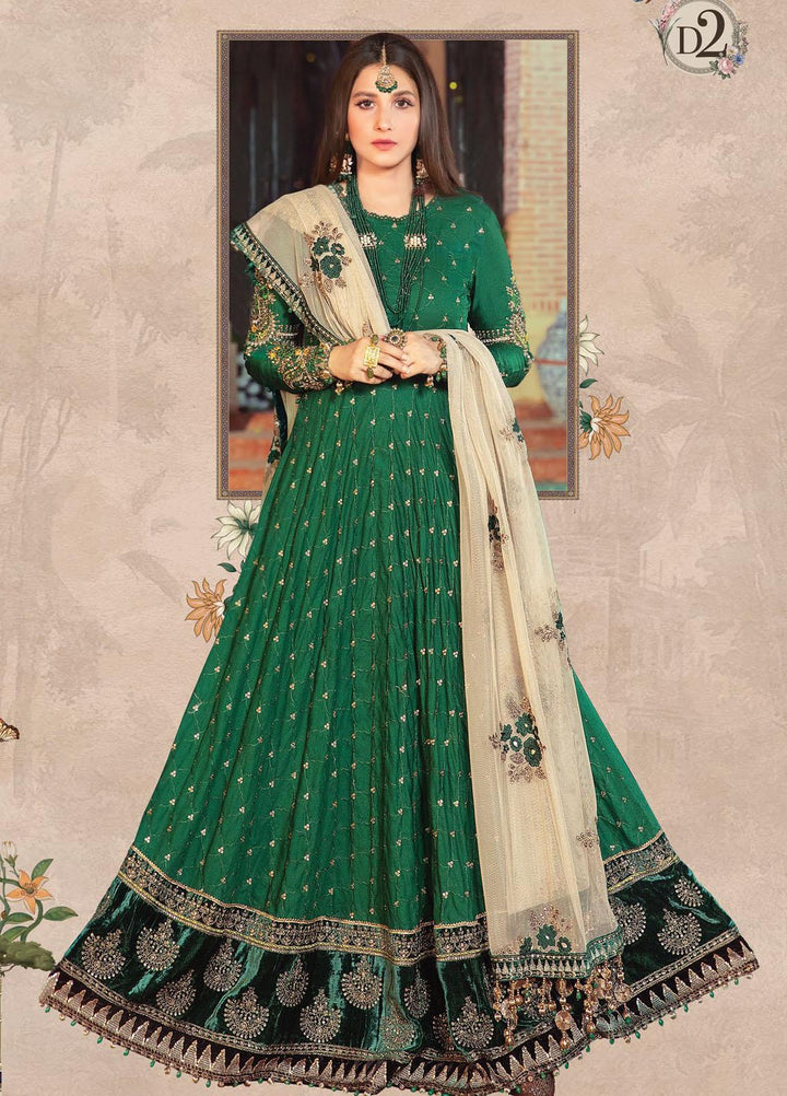 Maria B Embroidered Cotton Satin Suits Unstitched 3 Piece MB21SU D-02 - Festive Collection