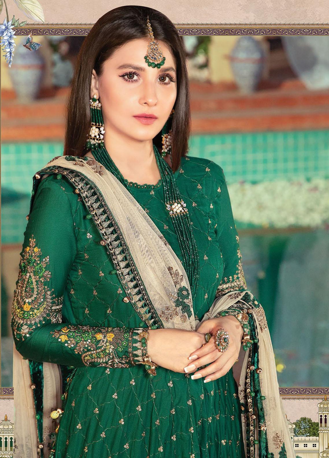 Maria B Embroidered Cotton Satin Suits Unstitched 3 Piece MB21SU D-02 - Festive Collection