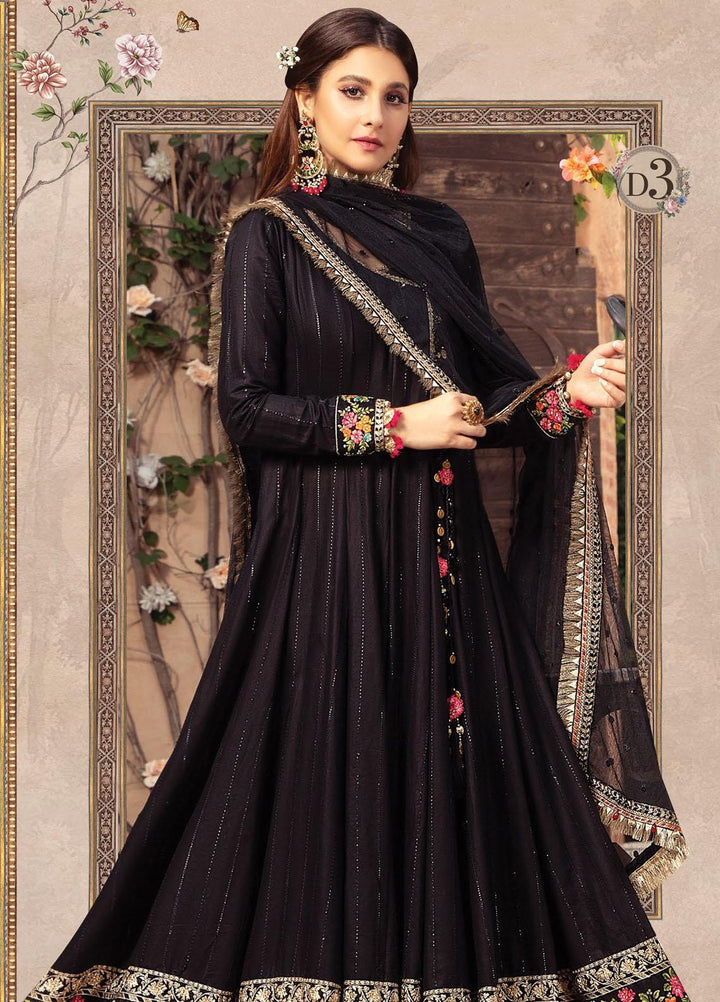 Maria B Embroidered Cotton Satin Suits Unstitched 3 Piece MB21SU D-03 - Festive Collection