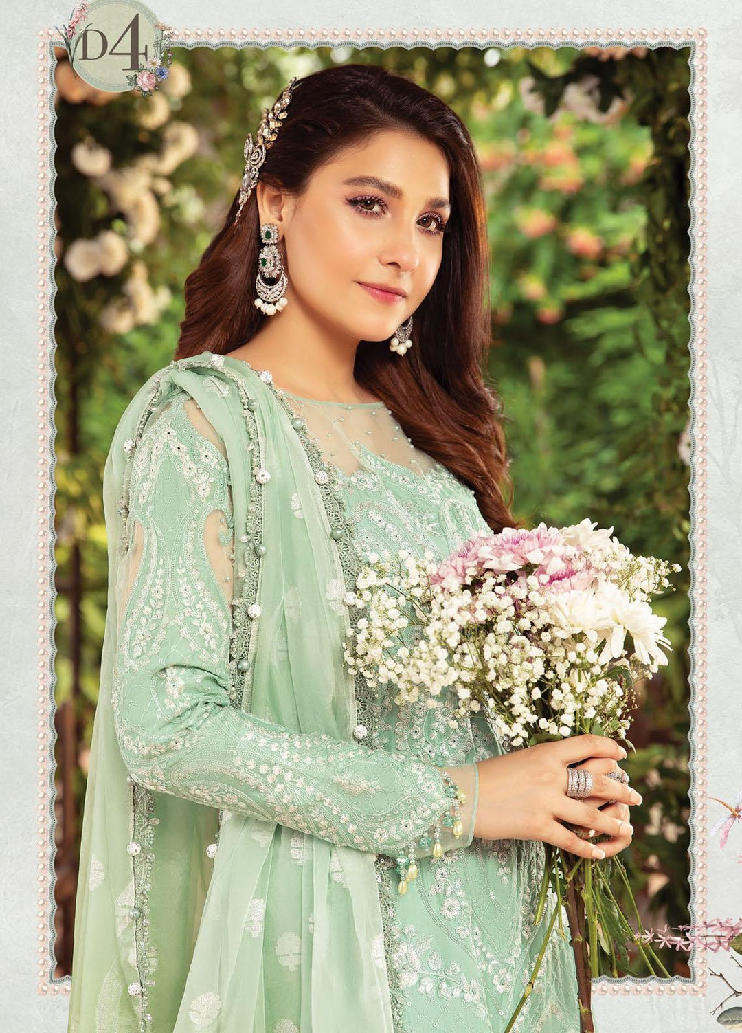 Maria B Embroidered Cotton Satin Suits Unstitched 3 Piece MB21SU D-04 - Festive Collection