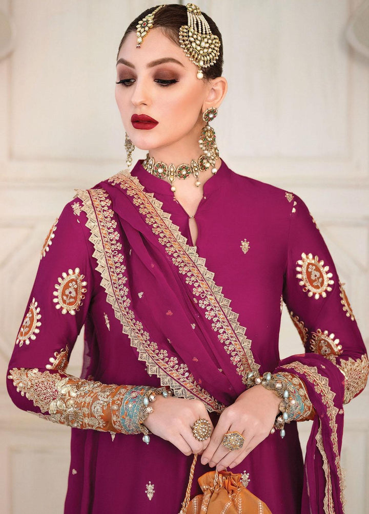 Sateen By Maria B Embroidered Cotton Satin Suits Unstitched 3 Piece MB23S D1 - Luxury Collection