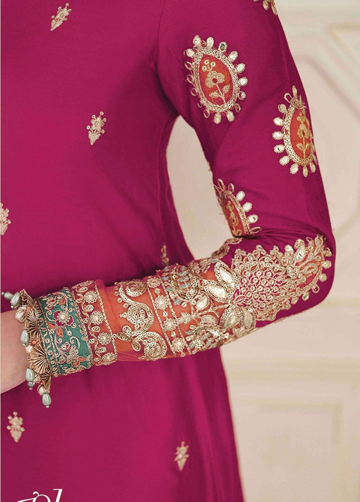 Sateen By Maria B Embroidered Cotton Satin Suits Unstitched 3 Piece MB23S D1 - Luxury Collection