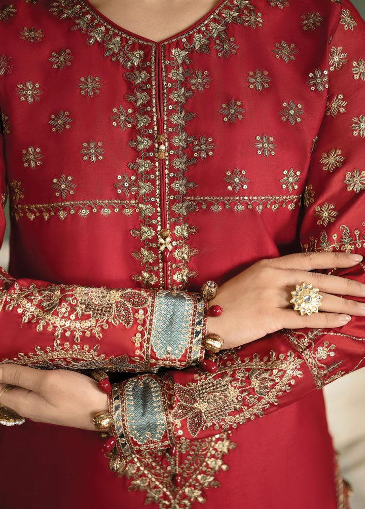 Sateen By Maria B Embroidered Cotton Satin Suits Unstitched 3 Piece MB23S D2 - Luxury Collection