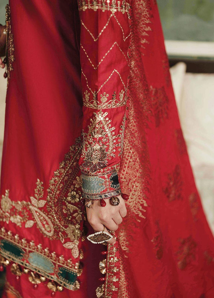 Sateen By Maria B Embroidered Cotton Satin Suits Unstitched 3 Piece MB23S D2 - Luxury Collection