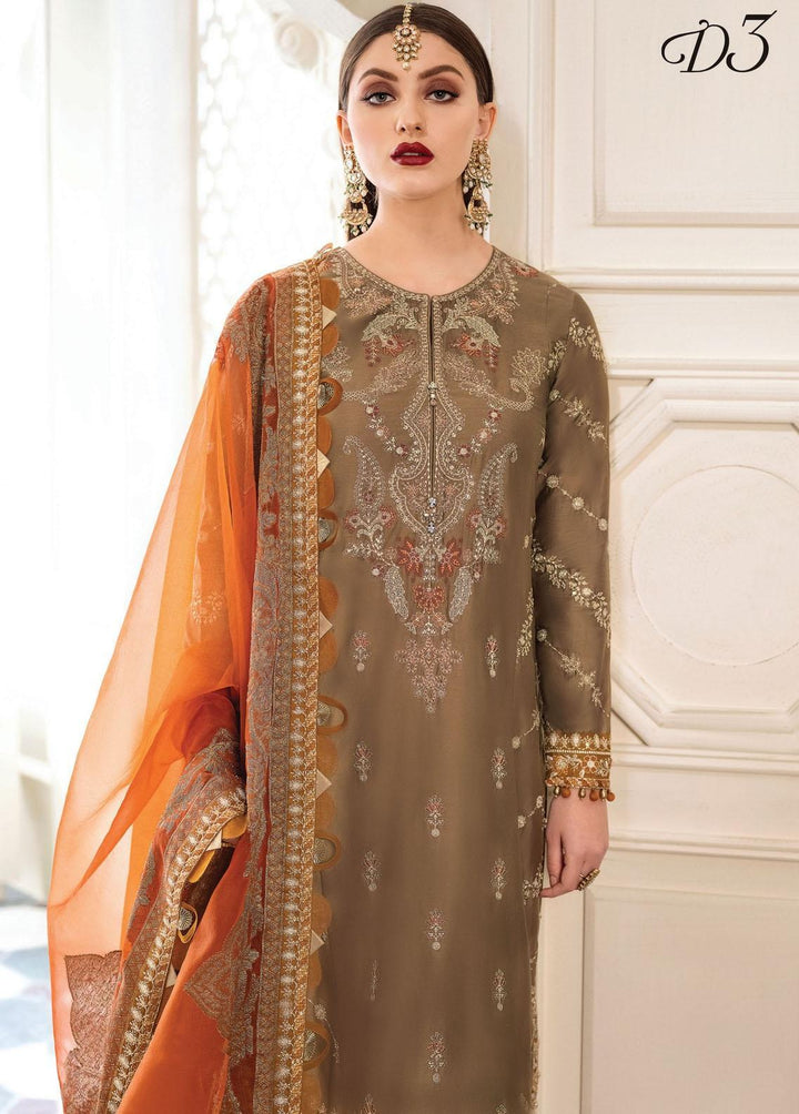 Sateen By Maria B Embroidered Cotton Satin Suits Unstitched 3 Piece MB23S D3 - Luxury Collection