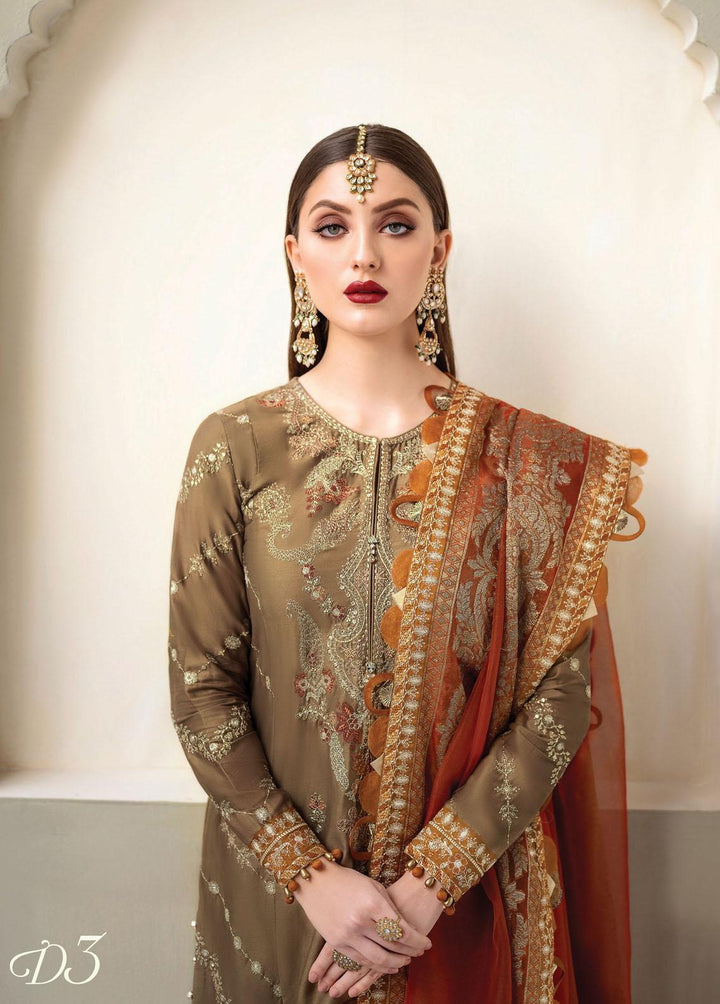 Sateen By Maria B Embroidered Cotton Satin Suits Unstitched 3 Piece MB23S D3 - Luxury Collection
