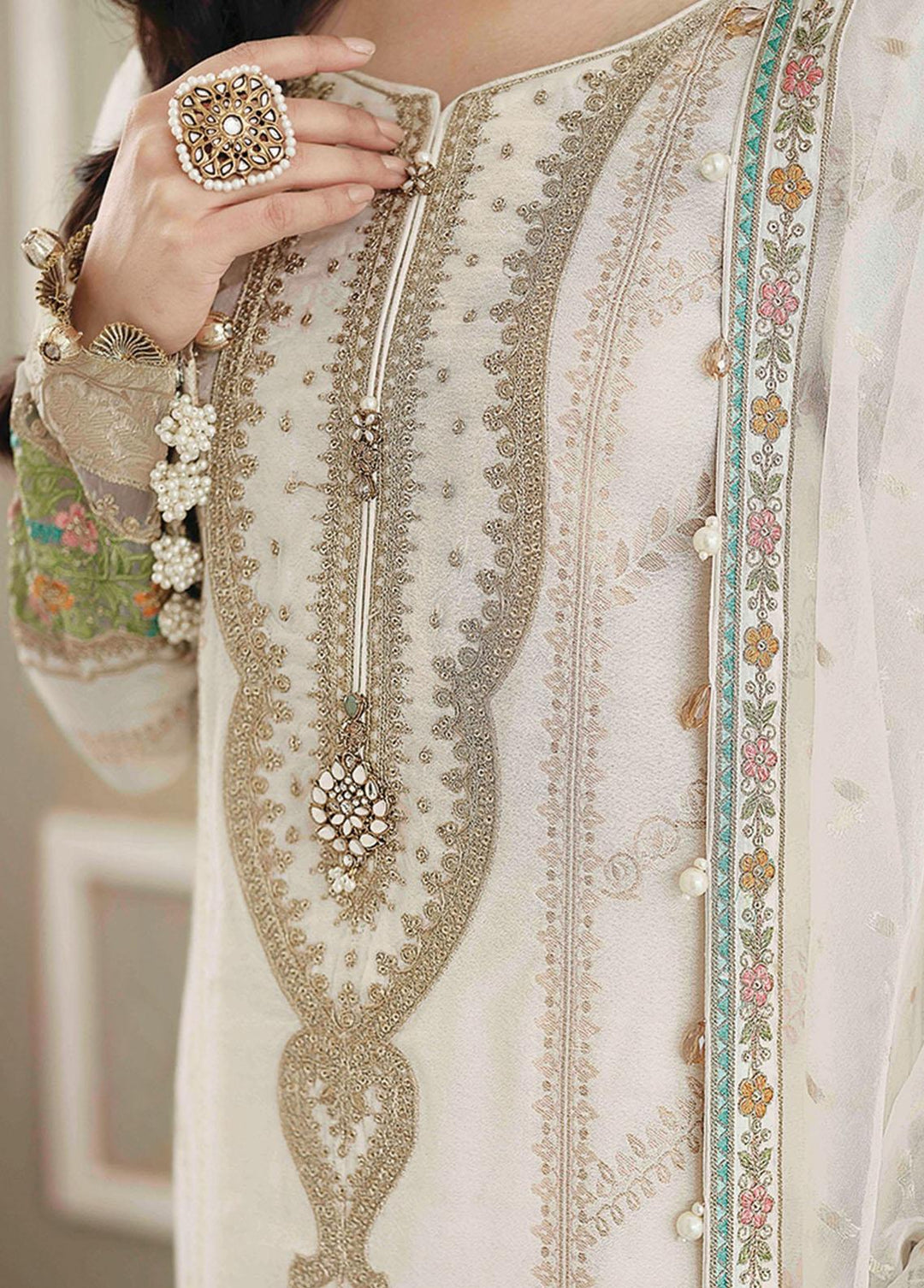 Sateen By Maria B Embroidered Jacquard Suits Unstitched 3 Piece MB23S D4 - Luxury Collection
