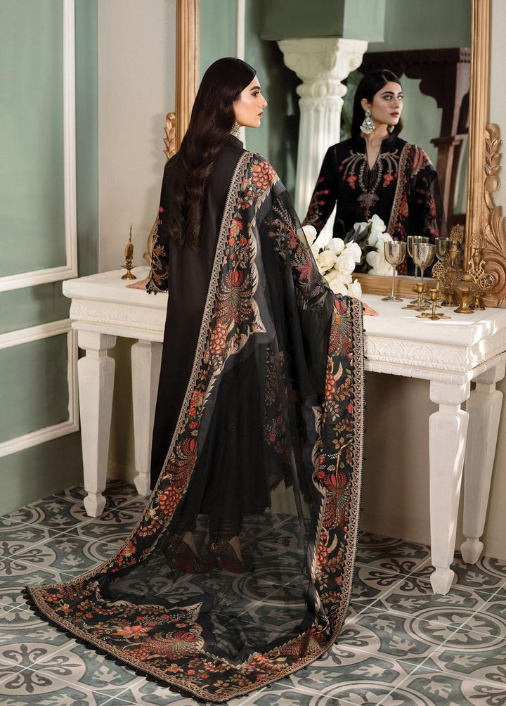 Sateen By Maria B Embroidered Cotton Satin Suits Unstitched 3 Piece MB23S D5 - Luxury Collection
