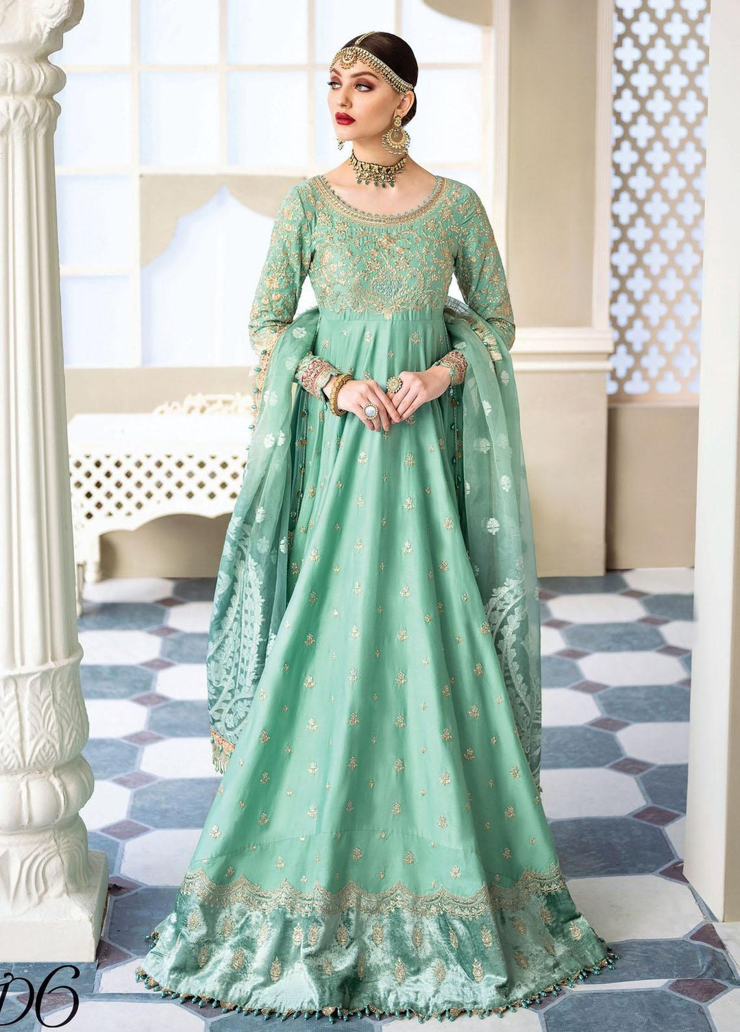 Sateen By Maria B Embroidered Cotton Satin Suits Unstitched 3 Piece MB23S D6 - Luxury Collection