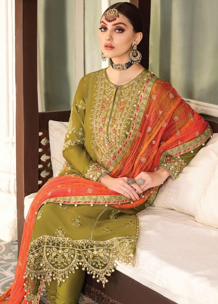 Sateen By Maria B Embroidered Cotton Satin Suits Unstitched 3 Piece MB23S D7 - Luxury Collection