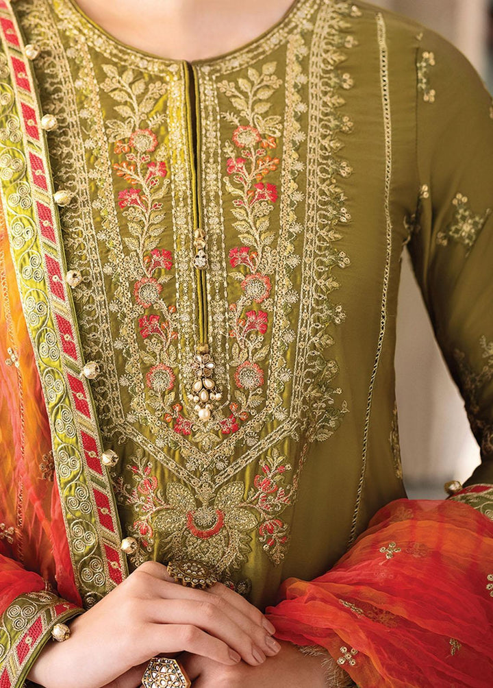 Sateen By Maria B Embroidered Cotton Satin Suits Unstitched 3 Piece MB23S D7 - Luxury Collection