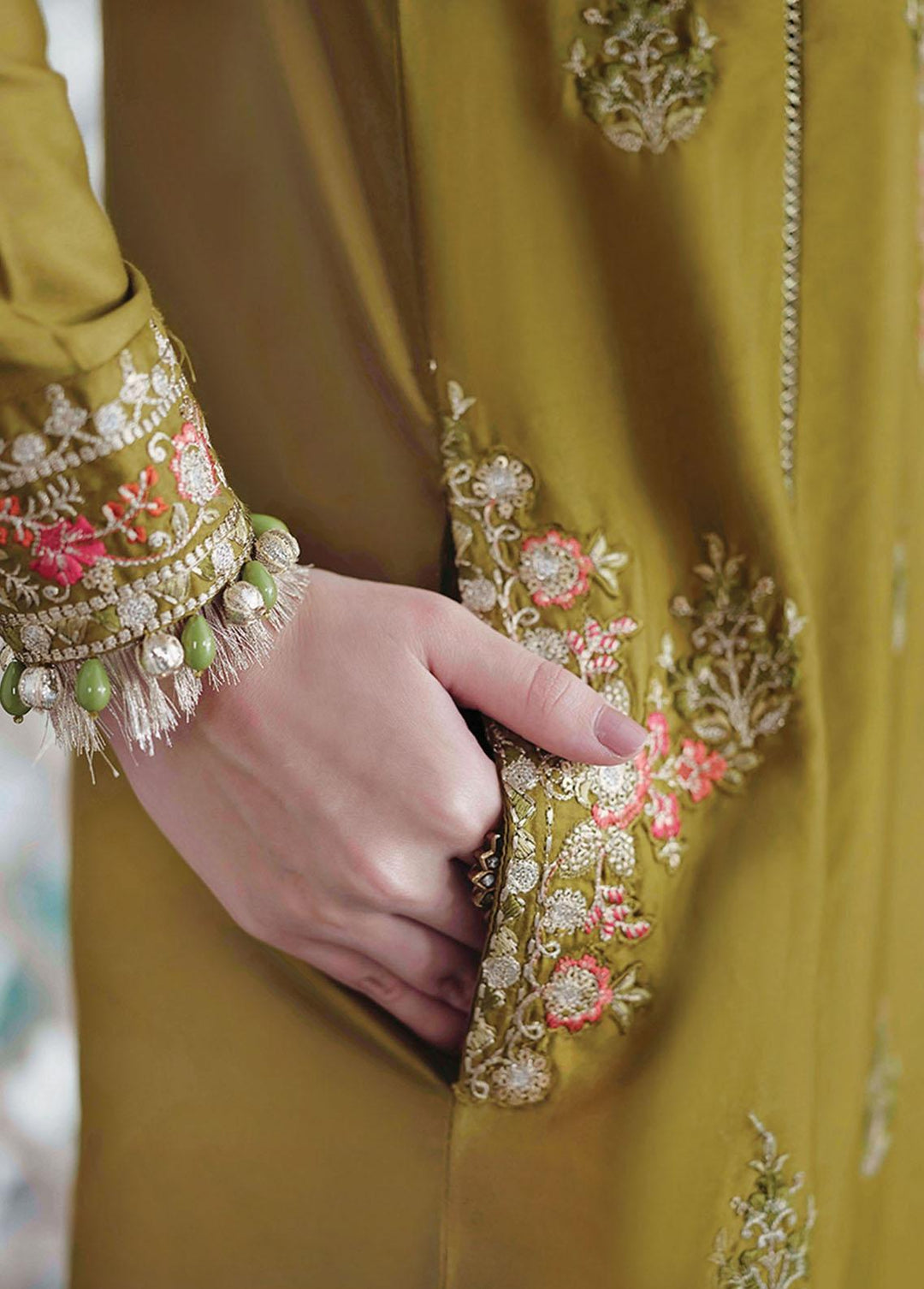 Sateen By Maria B Embroidered Cotton Satin Suits Unstitched 3 Piece MB23S D7 - Luxury Collection