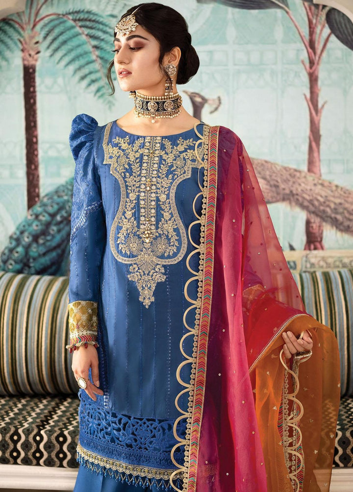 Sateen By Maria B Embroidered Cotton Satin Suits Unstitched 3 Piece MB23S D8 - Luxury Collection