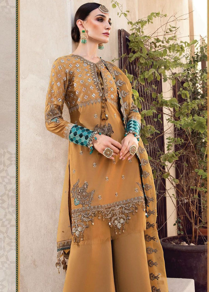 Sateen By Maria B Embroidered Cotton Satin Suits Unstitched 3 Piece MB22S D3 - Luxury Collection