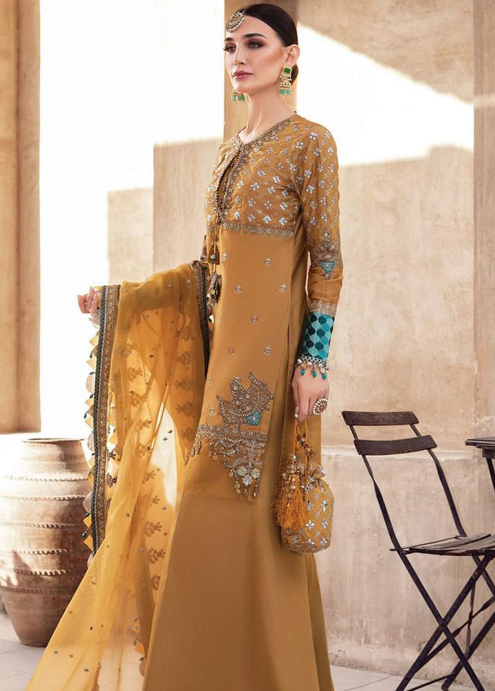 Sateen By Maria B Embroidered Cotton Satin Suits Unstitched 3 Piece MB22S D3 - Luxury Collection