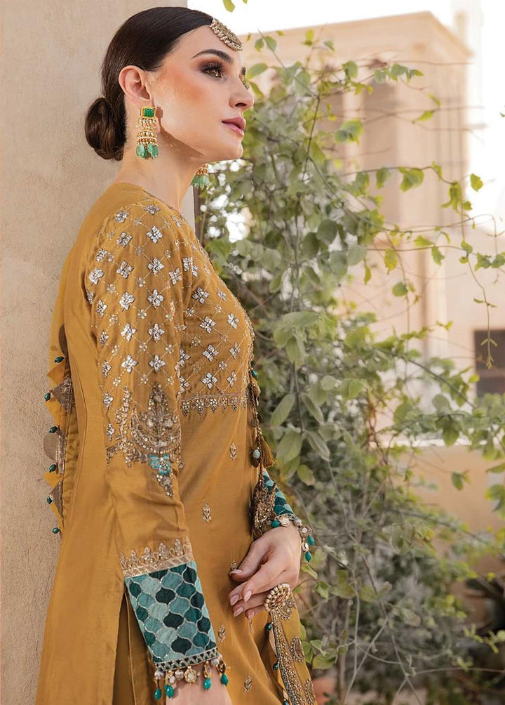 Sateen By Maria B Embroidered Cotton Satin Suits Unstitched 3 Piece MB22S D3 - Luxury Collection