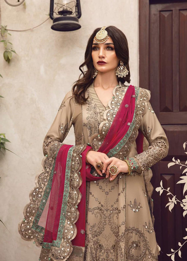 Sateen By Maria B Embroidered Cotton Satin Suits Unstitched 3 Piece MB22S D4 - Luxury Collection