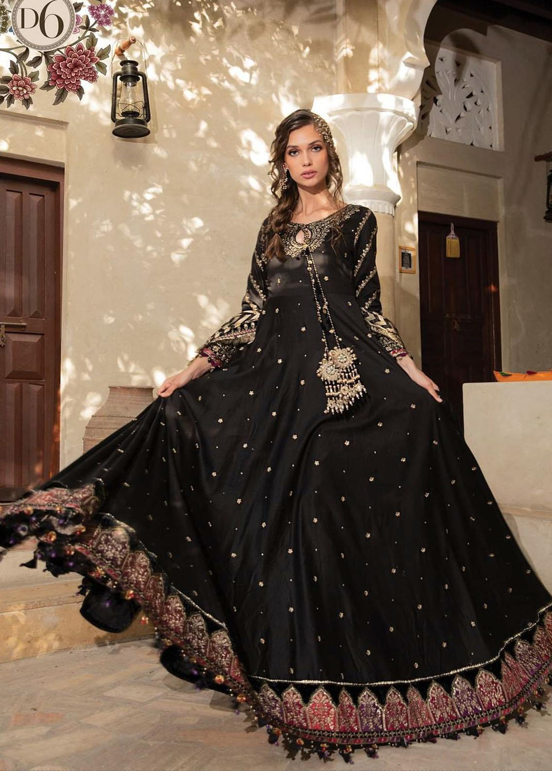 Sateen By Maria B Embroidered Cotton Satin Suits Unstitched 3 Piece MB22S D6 - Luxury Collection