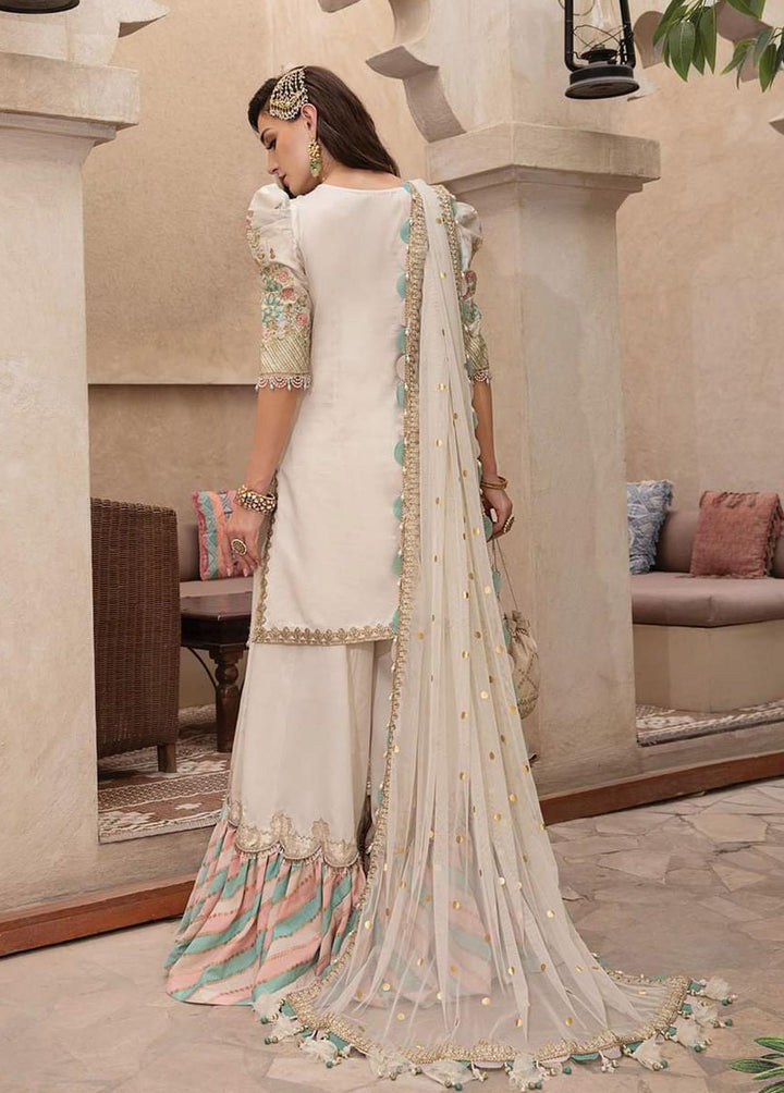 Sateen By Maria B Embroidered Cotton Satin Suits Unstitched 3 Piece MB22S D8 - Luxury Collection