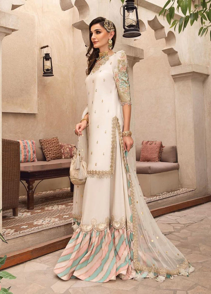 Sateen By Maria B Embroidered Cotton Satin Suits Unstitched 3 Piece MB22S D8 - Luxury Collection