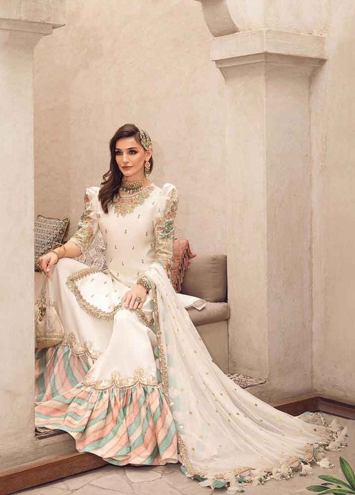 Sateen By Maria B Embroidered Cotton Satin Suits Unstitched 3 Piece MB22S D8 - Luxury Collection
