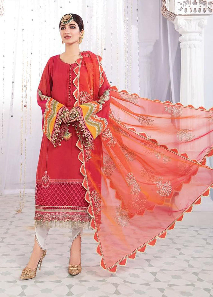 Maria B Embroidered Lawn Suits Unstitched 3 Piece MB22E D1 - Eid Collection